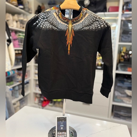 Marcelo Burlón Black Sweatshirt with Colorful Bird Design - 6Y - Picture 1 of 4
